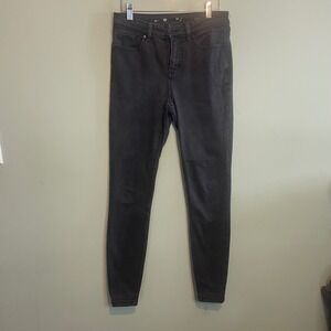 Dip Womens Casual Denim Dark Wash Stretch Mid Rise Skinny Jeans Black Size 4